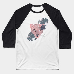 Vintage style pink jaguar Baseball T-Shirt